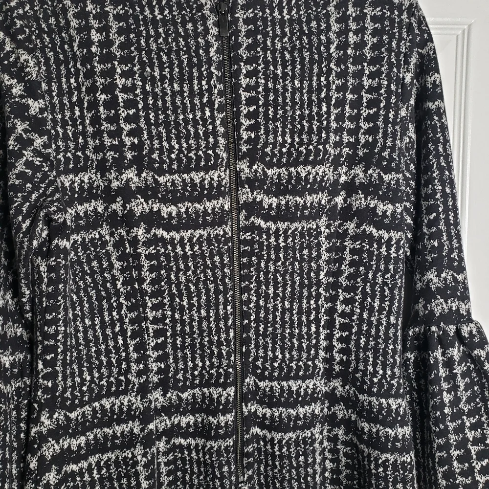 Talbots Womens Dress Black Sheath Workwear Houndstooth Cotton Blend Knit - Picture 7 of 8